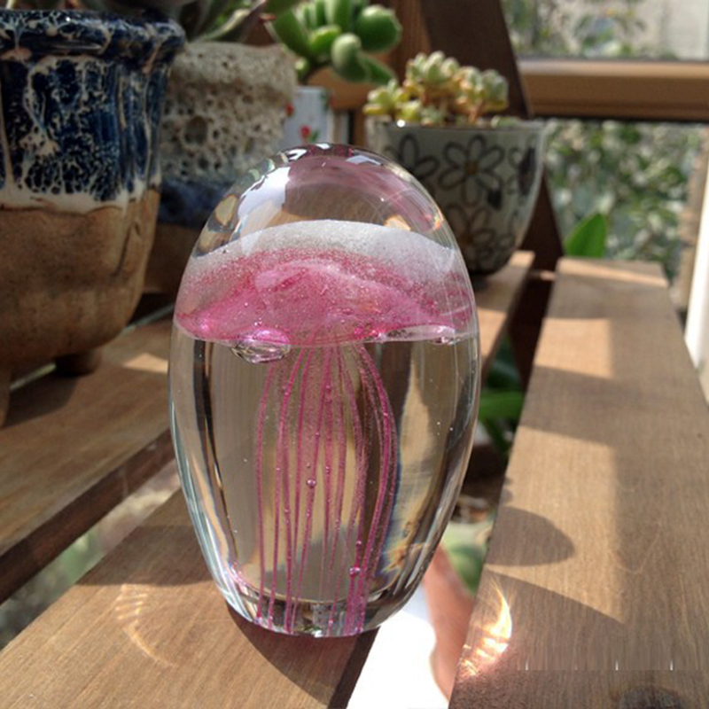 Miniature 3D Jellyfish Crystal - Paper Weight Crystal 评论和价格