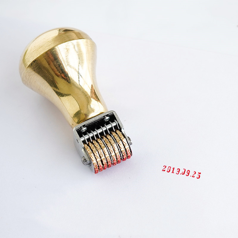 Retro Roller Date Stamp Copper - Rubber Date Stamp 评论和价格