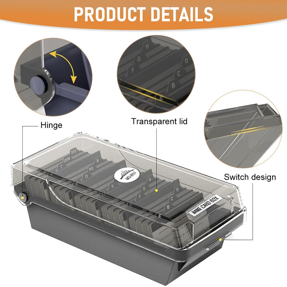 Desktop Business Card Box, Lar - Card Index Box 评论和价格