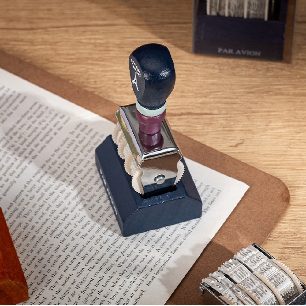 Retro Wooden Roller Date Seal  - Rubber Date Stamp 评论和价格