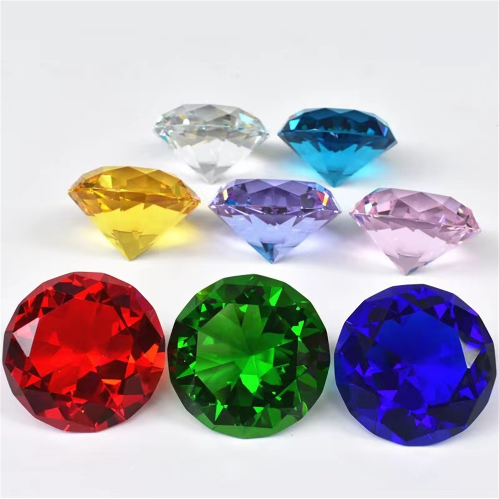 10 Colors Crystal Diamond Shap - Paper Weight Crystal 评论和价格