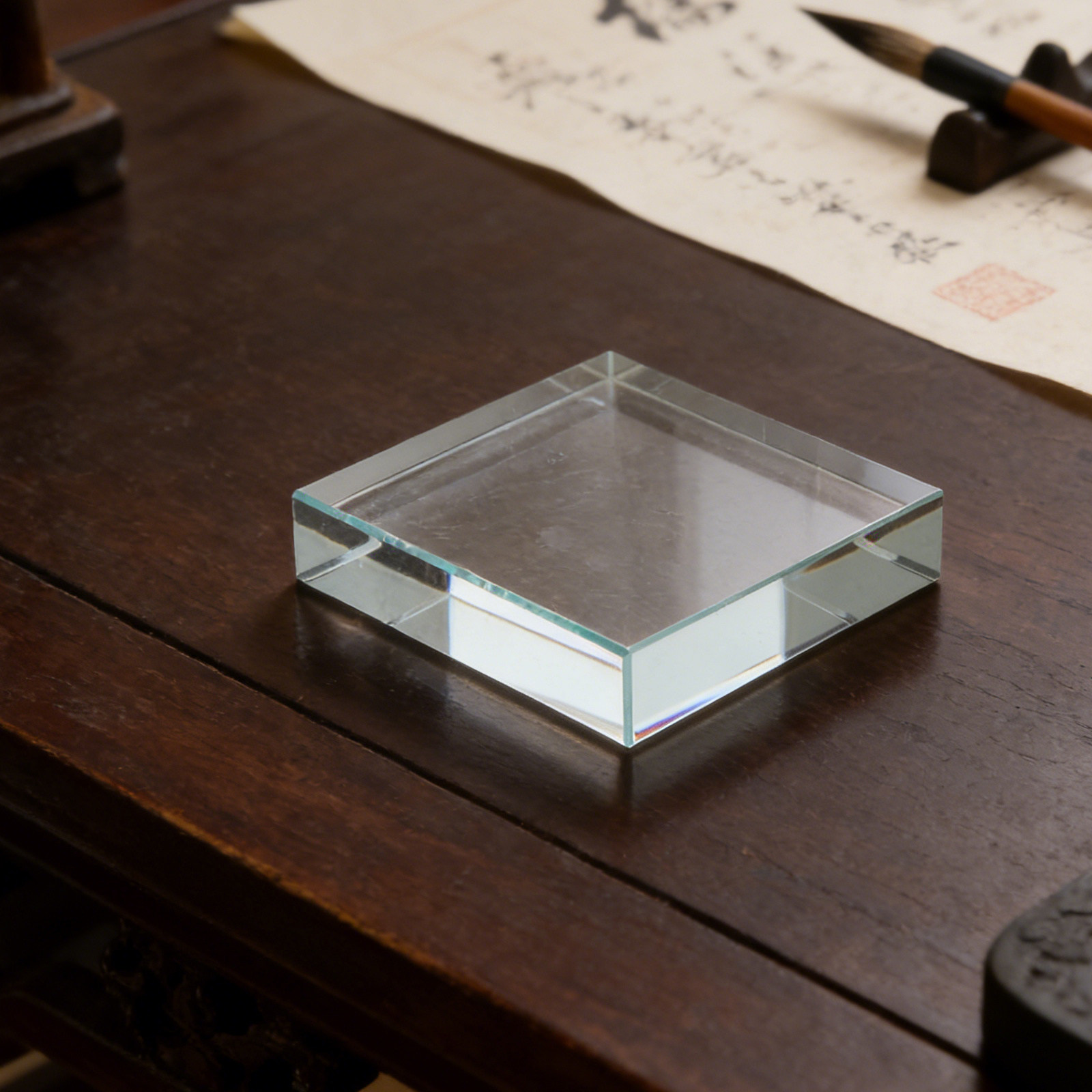 Transparent Rectangle Glass Pa - Paper Weight Crystal 评论和价格