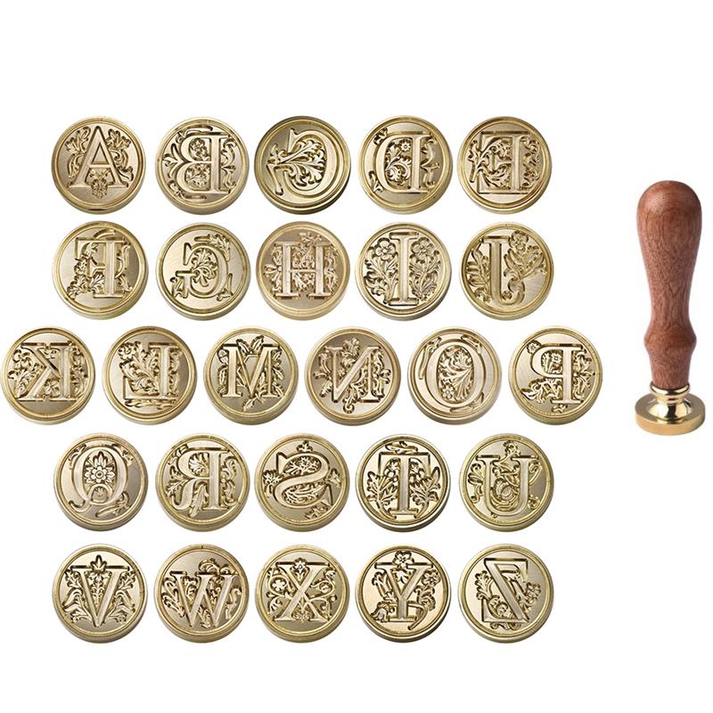 A-Z Vintage Sealed Wax Stamp H - Wax Seal Stamp Set 评论和价格
